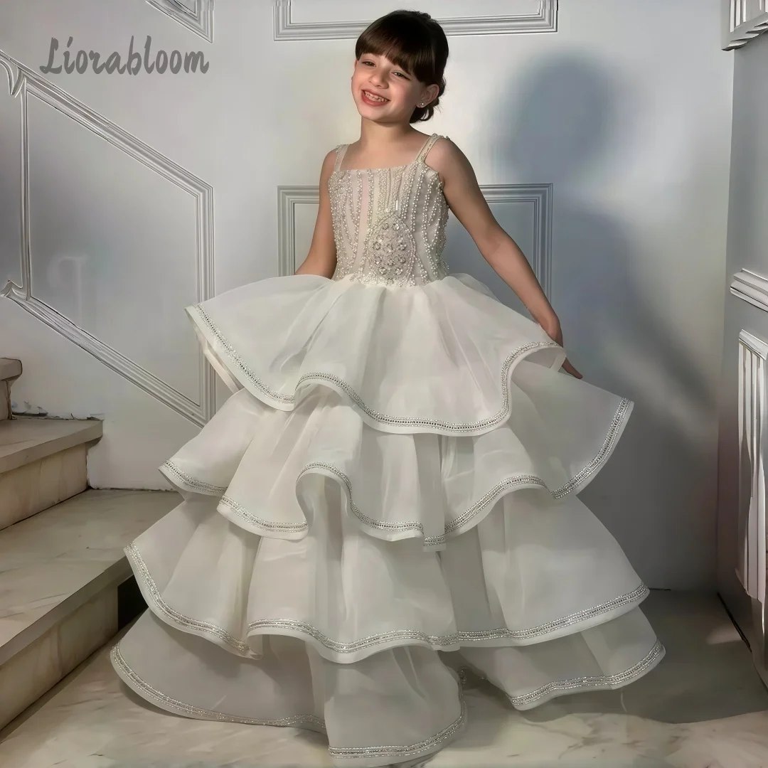 

Girls' Tulle Gown Full-Skirted Flower Girl Dress Elegant Formal Wear Wedding Party Attire Dress свадебное платье