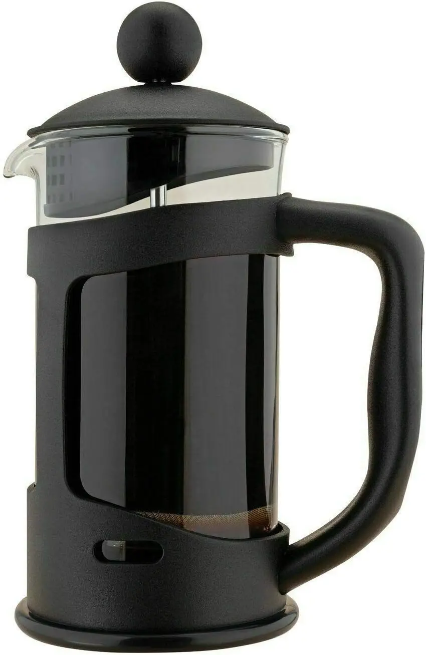 Classic Continental 350ml Black Cafetière \u2013  Manual  Cup  Coffee Maker with Toughened Shockproof Glass Pot and Plunger Fil