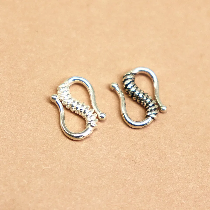 925 Sterling Silver Clasp S-Shaped Hook  DIY Components for Necklace Bracelet Jewelry Findings Making