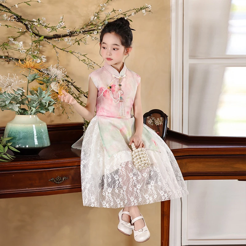 2025 صيف جديد الصينية تحسين شيونغسام تنورة جميلة فستان حفلة للأميرات تشيباو الفتيات السنة الجديدة ملابس هدايا أعياد ميلاد للأطفال #5