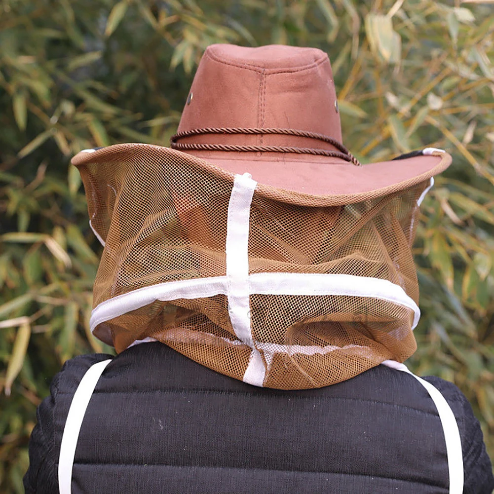 Anti Bee Beekeeping Hat Professional Mosquito Bug Insect Outdoor Protector Bee Resistance Net Mesh Head Face Cap Cowboy Cap