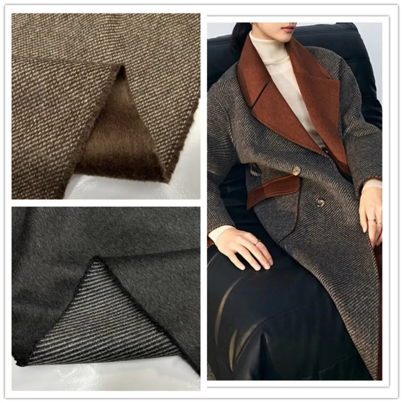 

New winter thickened plush double-sided two-color fabric woolen coat soft warm