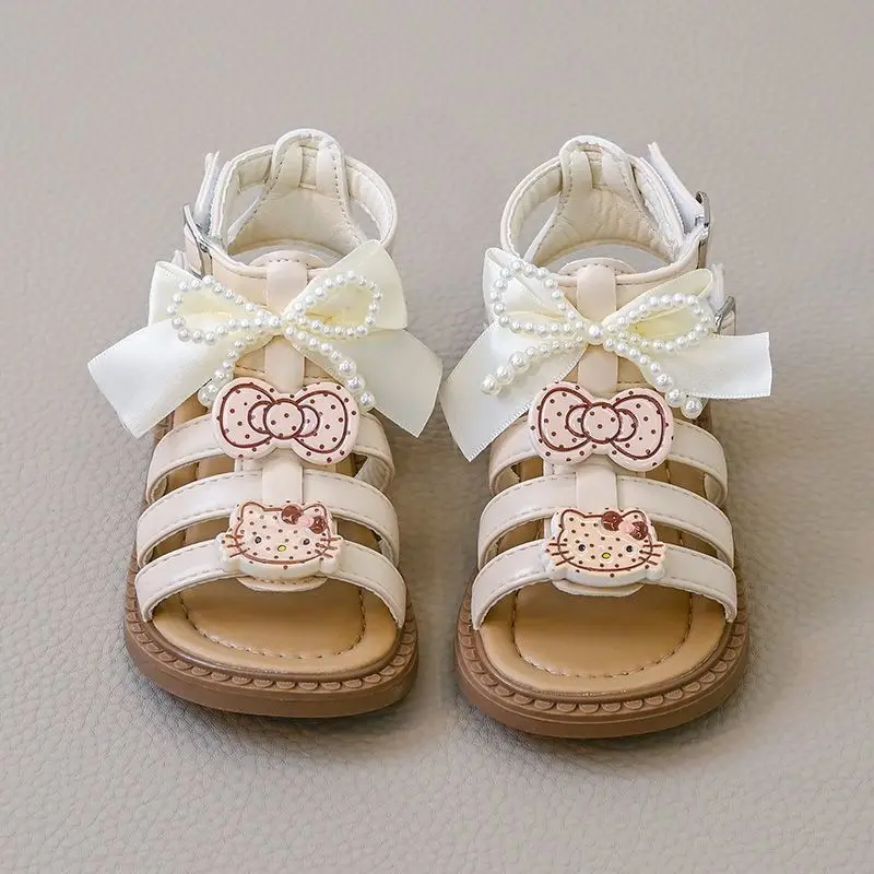 

Girly Heart Kawaii Sanrio Hello Kitty Anime Casual Sandals 2025 Summer New Cute Beach Breathable Princess Shoes Gifts Toys