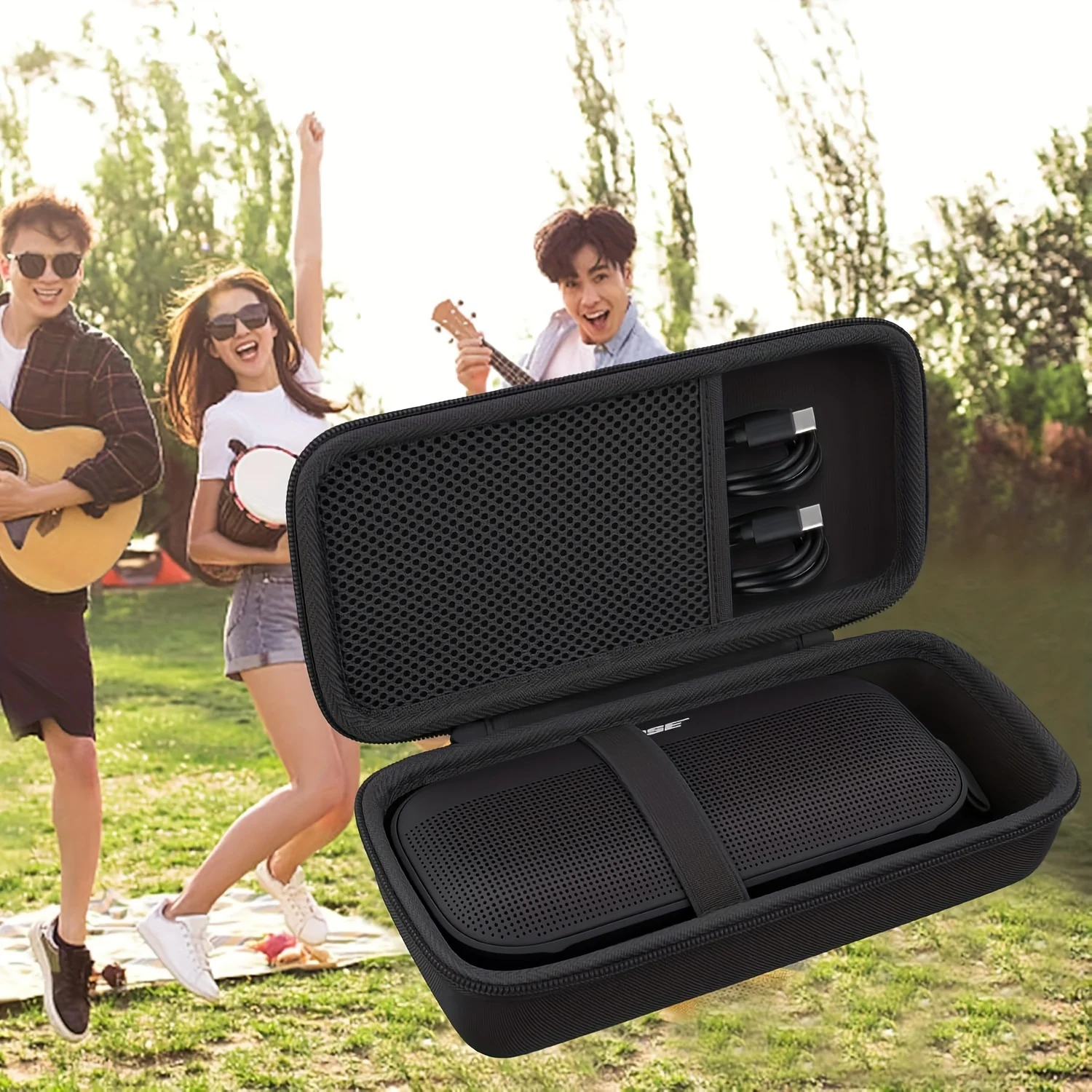 Hartschalen-Reisetasche für Bose New SoundLink Flex 2. Generation/Bose SoundLink Flex Bluetooth Tragbarer Lautsprecher (Schwarzes Gehäuse)