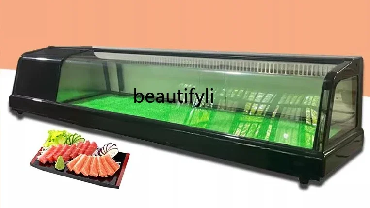 

A61 Sushi Cabinet Commercial Salmon Sashimi Refrigerated Fresh-keeping Cabinet Desktop Single-layer Cuisine, Display Cabinet