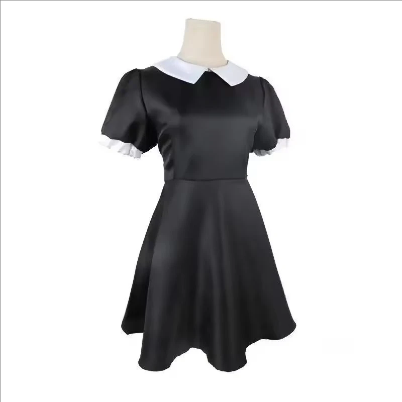 Schwarzes Kleid, Cosplay-Kostüm, schwarzes Kleid, kurzärmelig, Damenmode, besondere Verwendung, Kleidung, einzigartiges Design, Partykleidung, Halloween