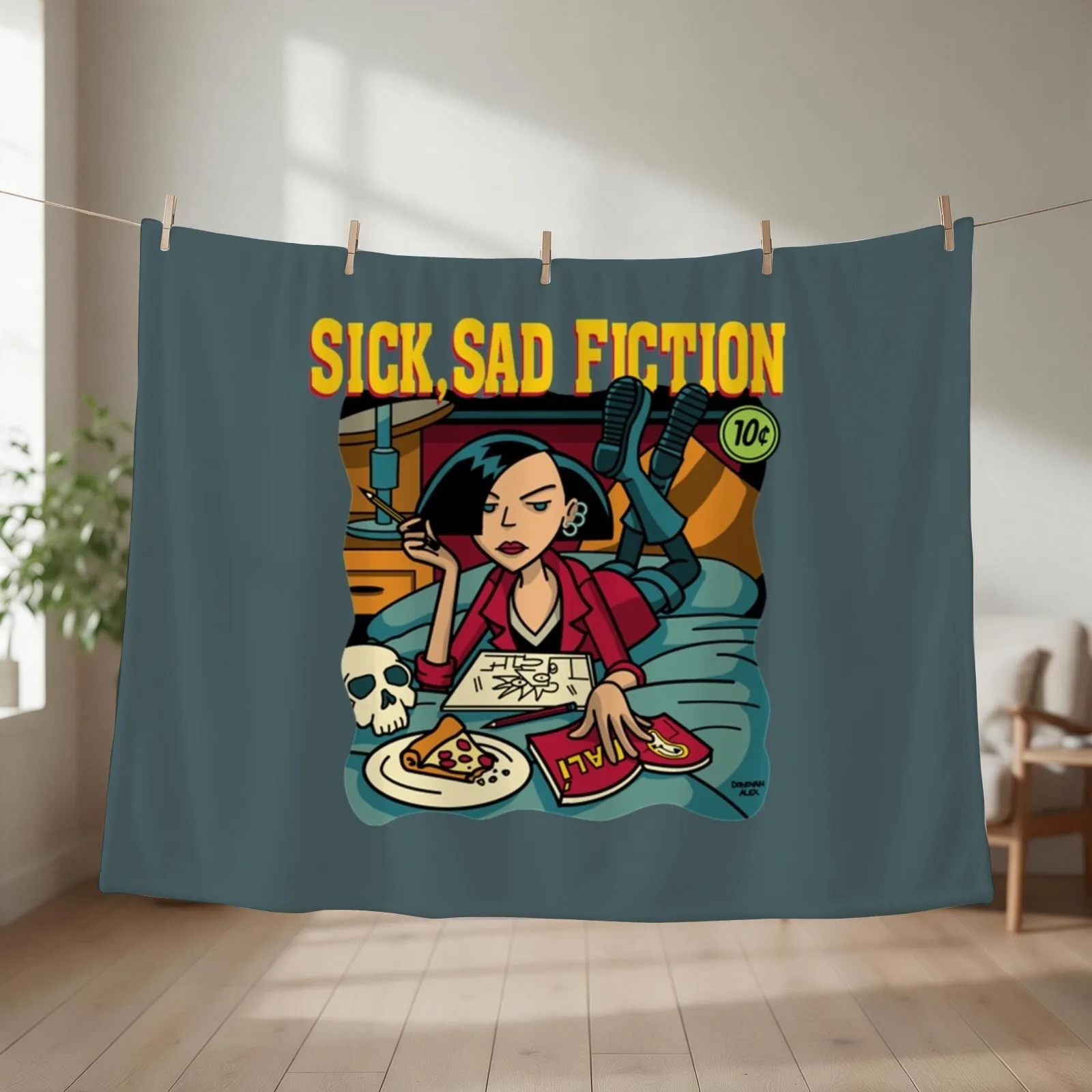 Daria Sick Sad Fiction Throw Blanket couch cozy soft plush fuzzy picnic outdoor blanket
