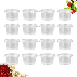 100/50PCS Disposable Plastic Container Clear Portion Cups Bowls with Lids for Mousses Sauce Jelly Yogurt Home Supplied