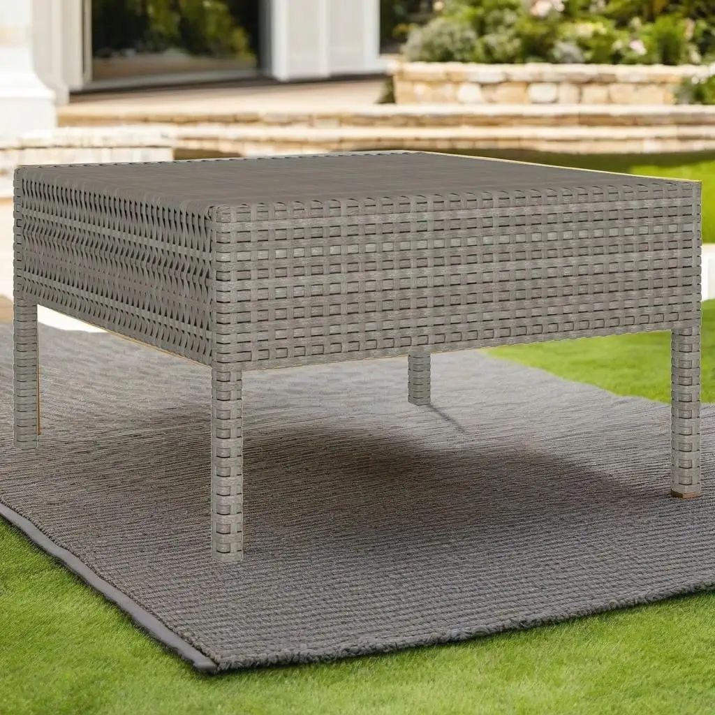 12-Piece Gray Poly Rattan Patio Lounge Set with Cushions - Stylish Outdoor Furniture