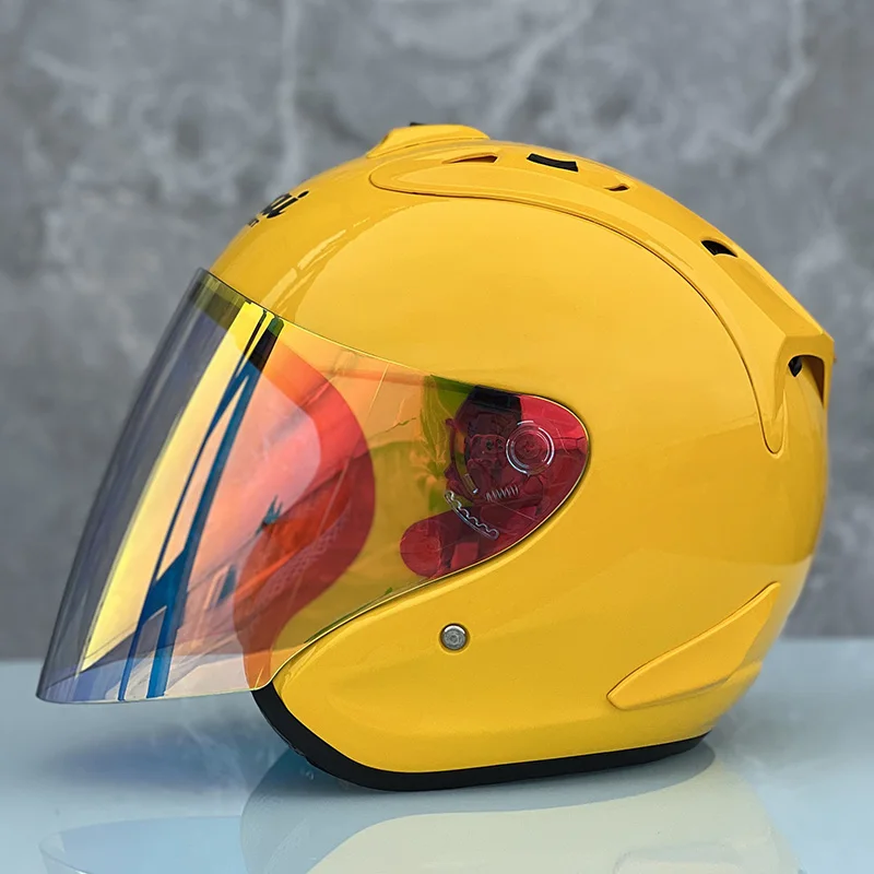 

Ram4 Glossy Yellow Half Helmet Men and Women Motorcycle Off-Road Summer Helmet Downhill Racing Mountain Cross Casco Capacete