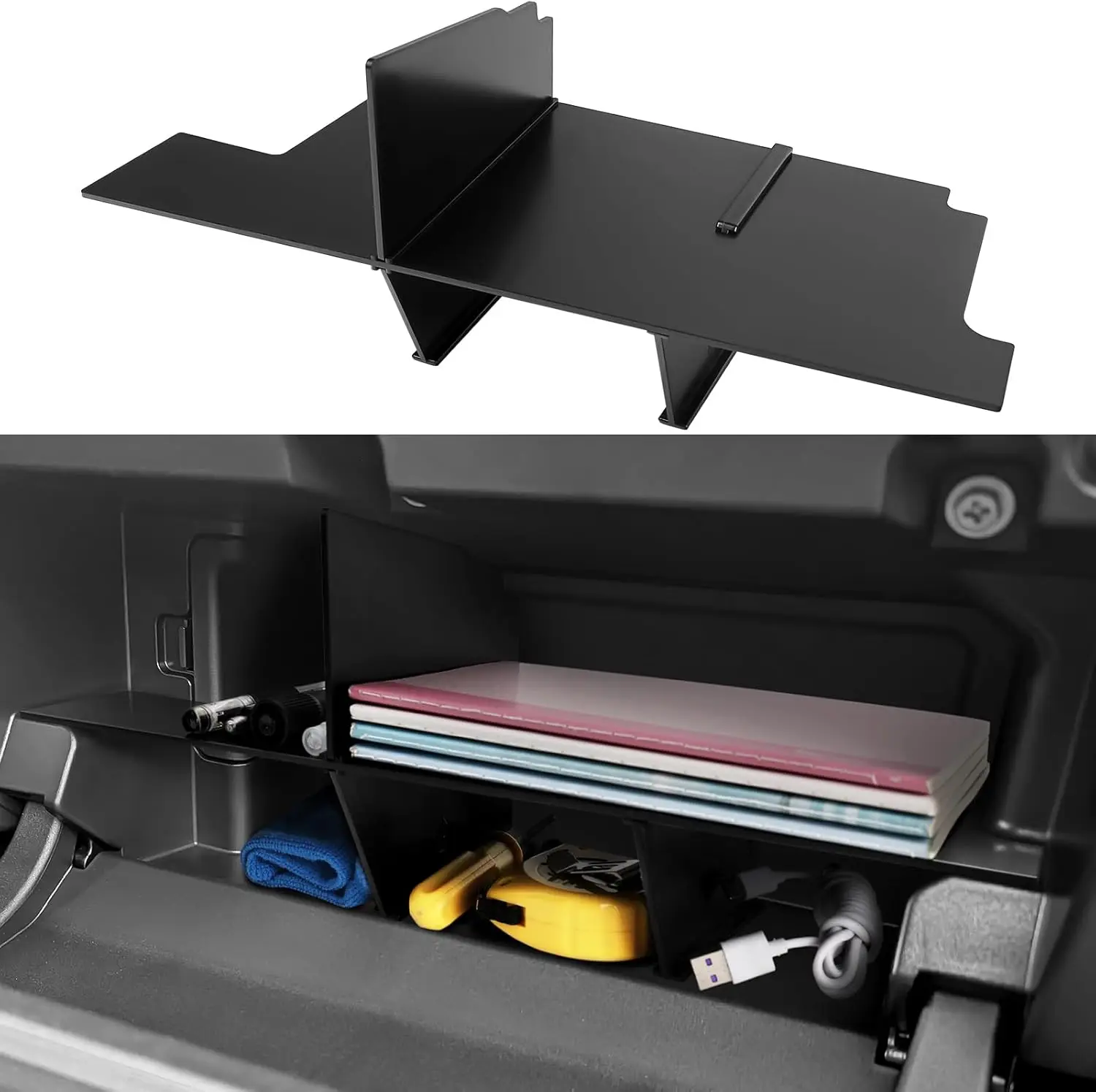 

Glove Box Organizer Compatible with Toyota 4Runner 2025 Accessories ABS Plastic Black Compartment Tray for Enhanced Storage