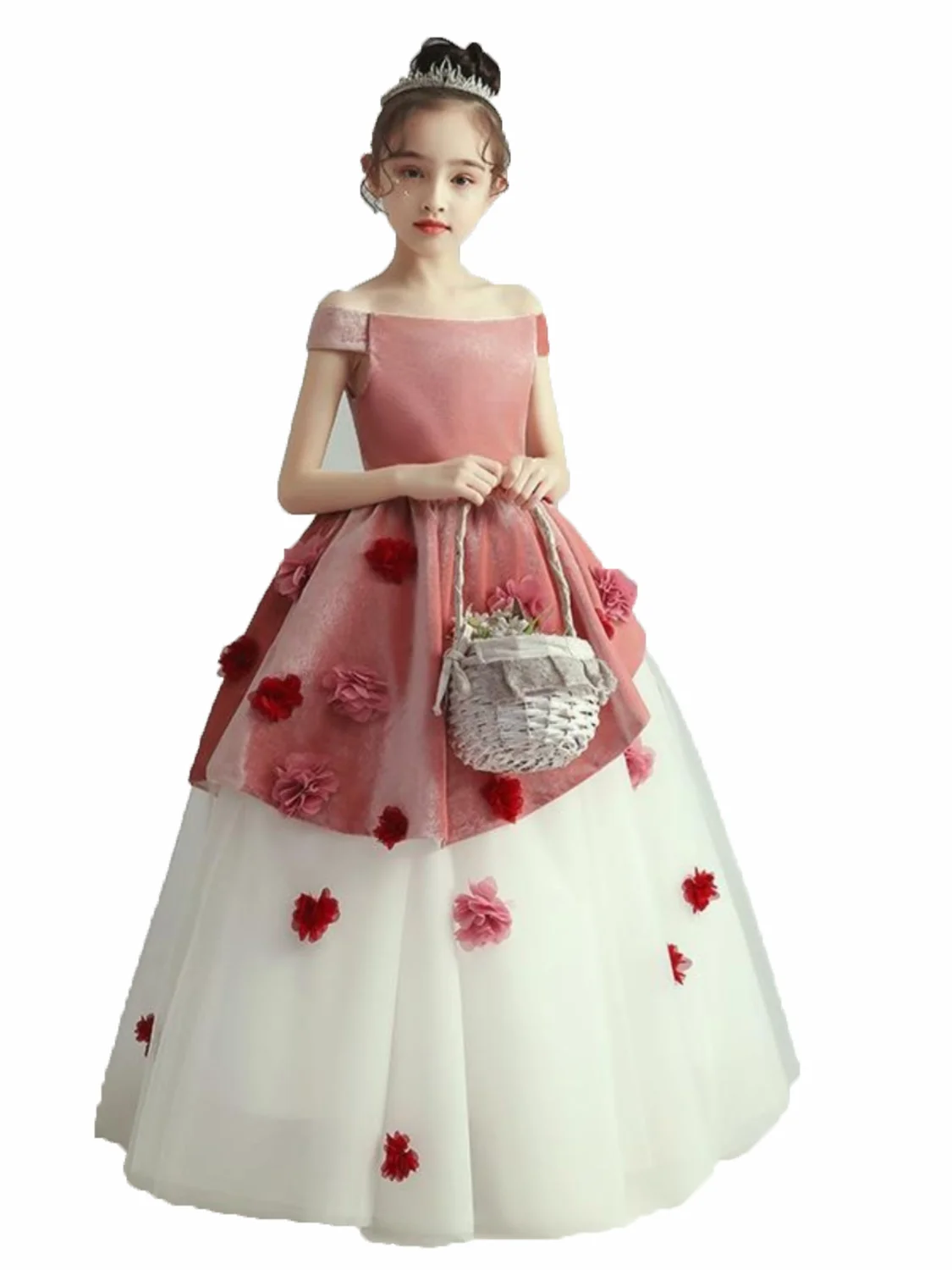 

2025 Summer New Super Fairy Children's Dress Light Luxury Western Style Girl's Birthday Host Speech Pongsa Princess Dress
