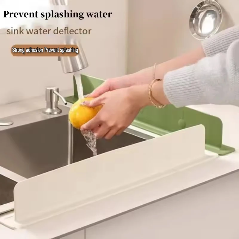 

Silicone Sink Stopper Splash Guard, Kitchen Sink Splash Guard with Suction Cups To Prevent Clothes Splash Stopper Reusable