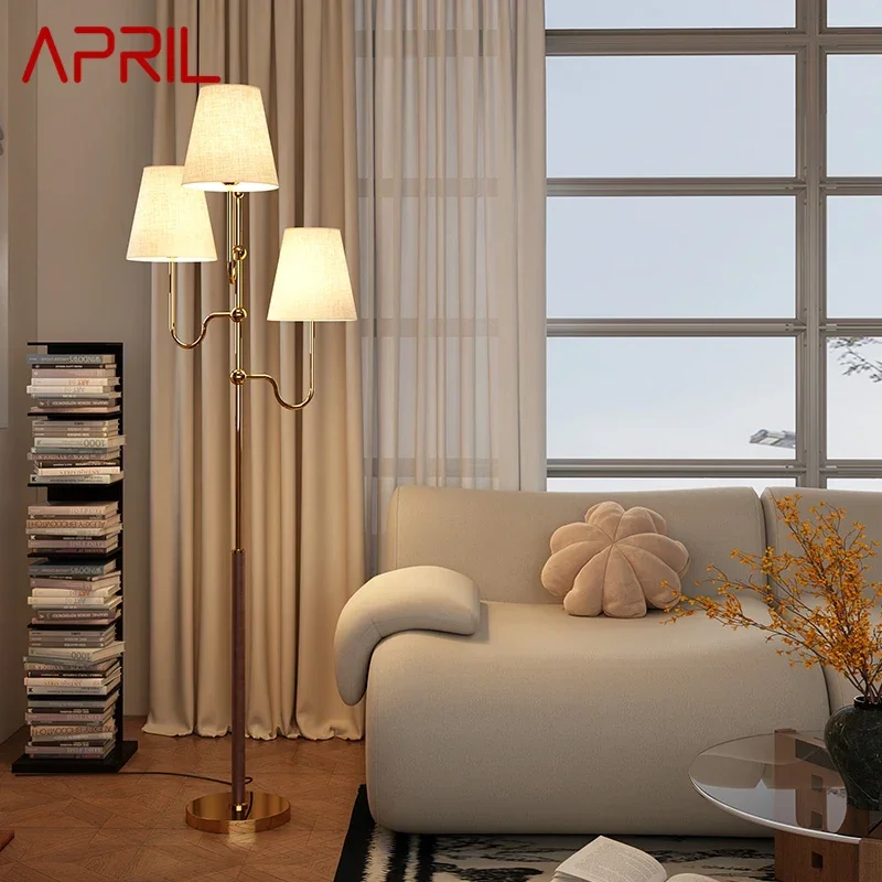 APRIL Contemporary Floor Lamp Luxury Living Room Bedroom Study Villa Hotel LED Retro Creativity Decorative Standing Light