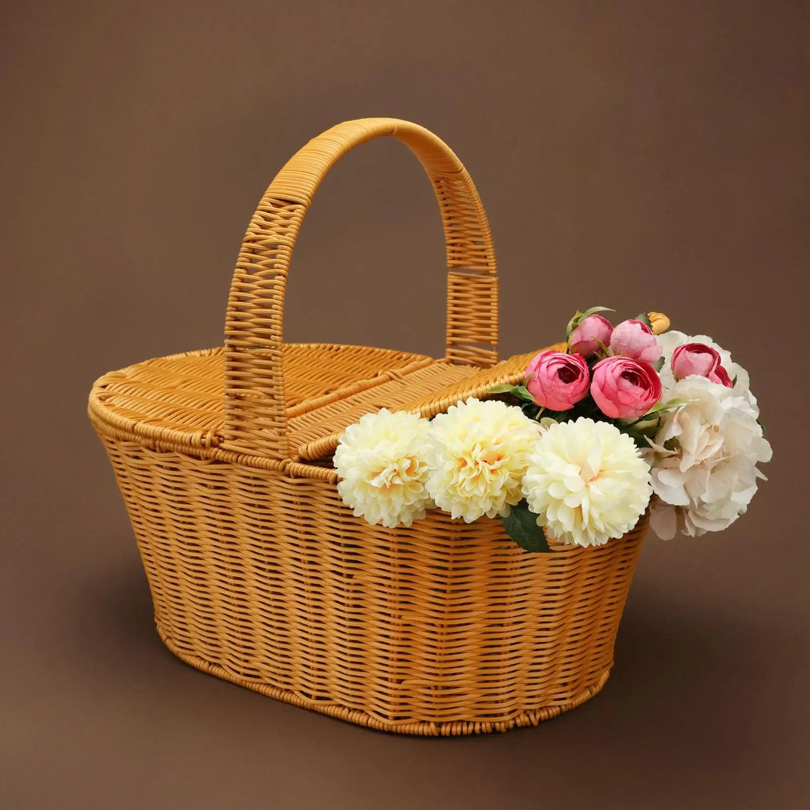 Woven Storage Basket with Handles Nesting Basket Bin Multifunction Large