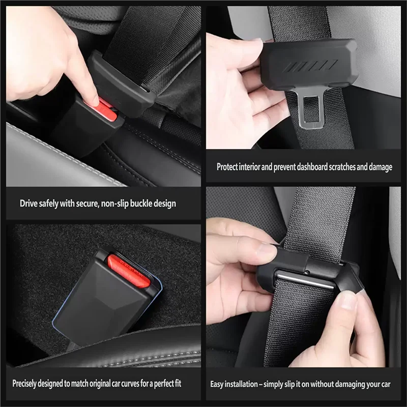 For Tesla Updated Model YL/Y/3 2025-2026 Seat Belt Anti Scratch Protector Case Seatbelt Buckle Cover Silicone Accessories