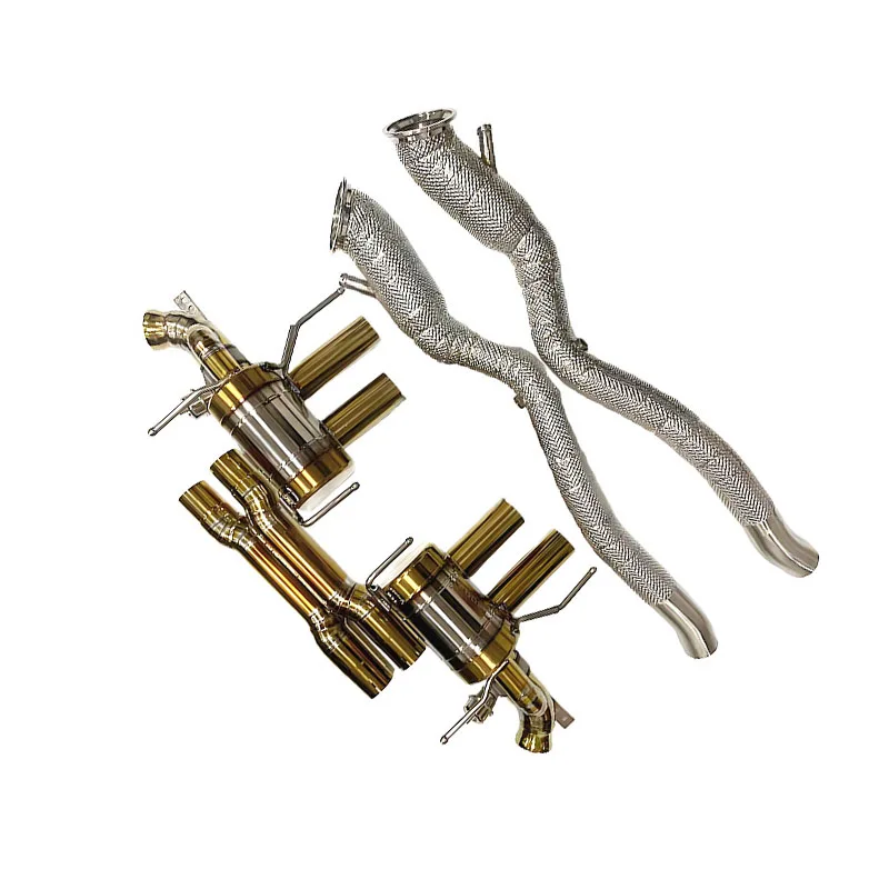 OEM Titanium Exhaust Muffler Valve Without Catalyst SS304 Downpipe for  F12 Berlinetta 6.3L V12 2013+ Full Exhaust