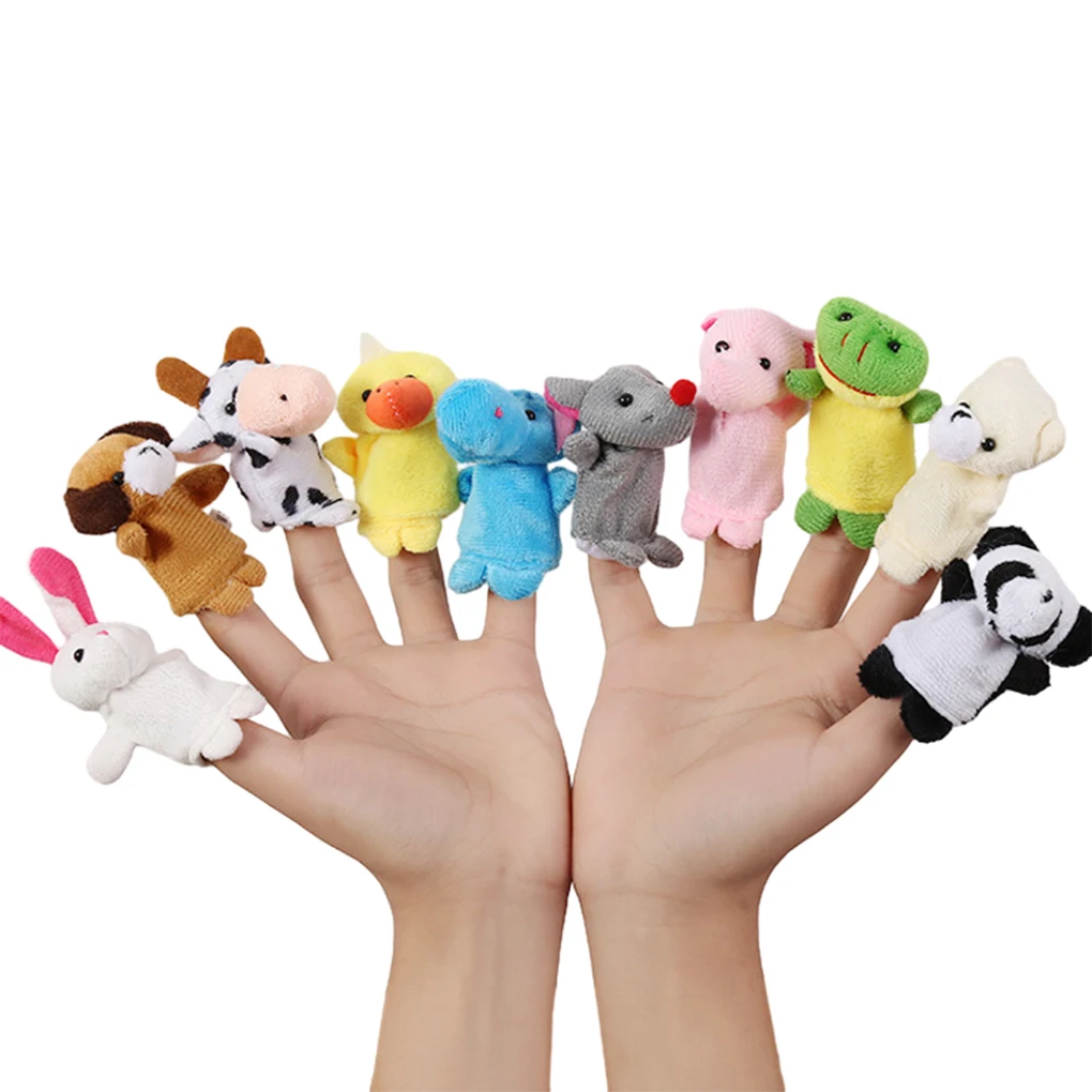 

5/6/10/12pcs Cartoon Animal Finger Puppet Storytelling hand puppet Plush Toys Child Baby Favor Dolls Funny Christmas Gifts