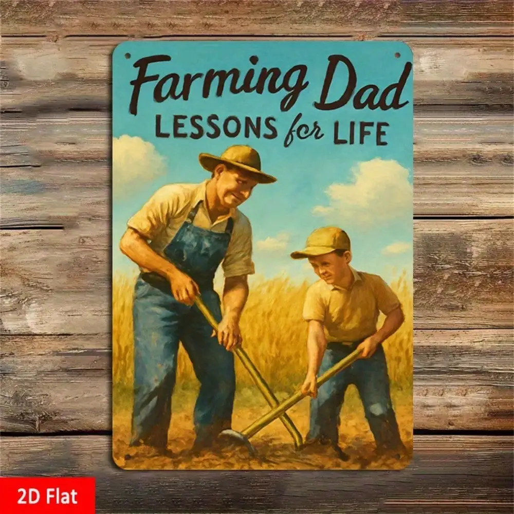 

1PC "Farming Dad: Lessons For Life" Tin Sign - Great Farmhouse Decor For Country-Living Dads, 8x12in/20x30cm