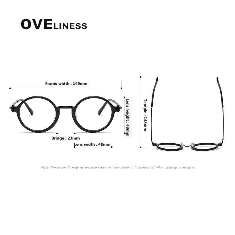 Acetate Titanium eye Glasses Frame for Men Women 2023 New Retro Vintage round Prescription Eyeglasses Optical Spectacles Eyewear