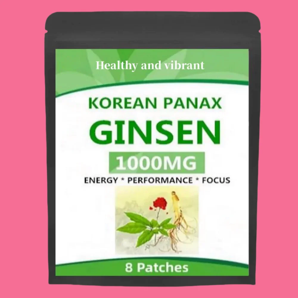 Natural Red Panax Ginseng 8 Energy Patches W/high Ginsenosides For Energy, Performance & Pills For Men & Women