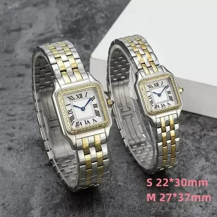 Top Qualität Damen Lady Girl Quarzuhr Gelbgold Silber 904L Edelstahl Armband Damen Damenuhr Diamanten