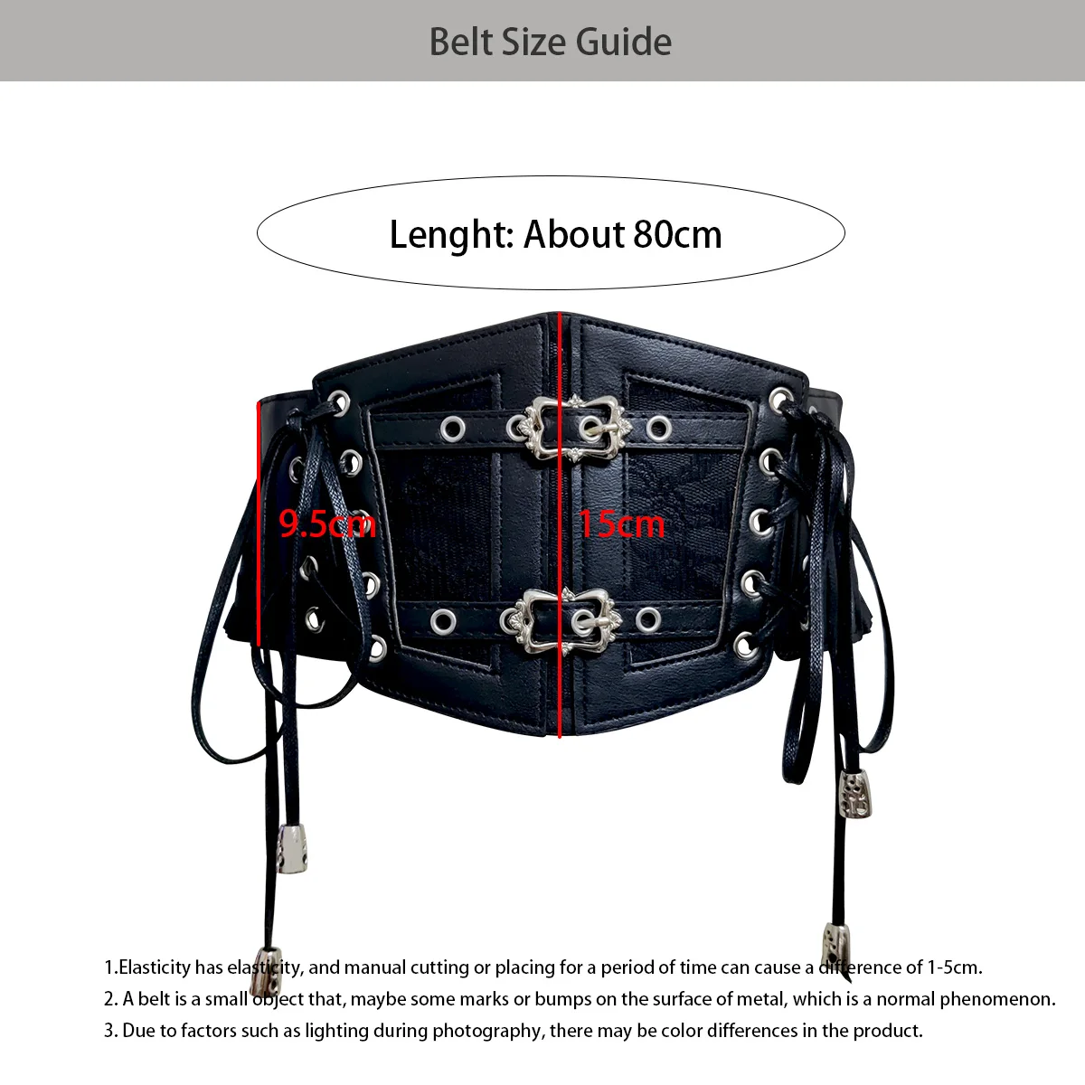 Spitze Korsett Punk Schwarz Breiten Gürtel Mit Kette Pu Leder Abnehmen Körper Gürtel für Frauen Elastische Hohe Taille Gürtel Weibliche Cummerbunds – Detail 1