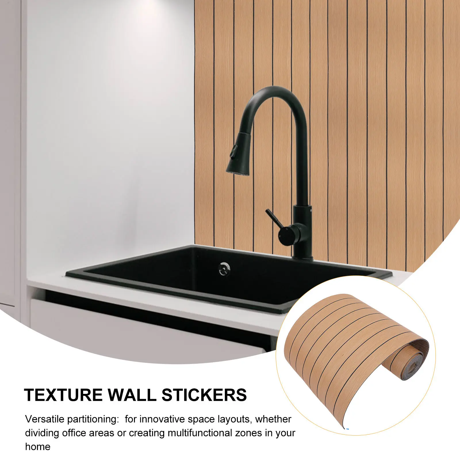 

Самоклеящиеся 3D-панели 40x300 см, коричневые, водонепроницаемые, для кухни и ванной, утолщенные, с современной текстурой, настенные наклейки