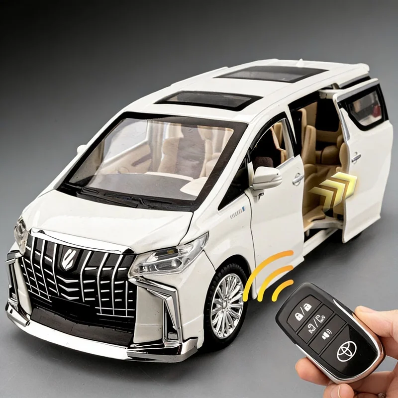 

Key Control 1:24 Toyota Alphard MPV Alloy Car Model Diecasts Metal Vehicles Car Model Simulation Sound and Light Childrens Gifts