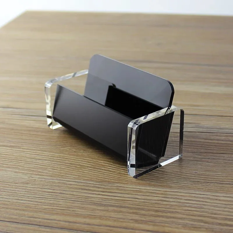 

1PC Acrylic Business Card Holder Creative Desktop Name Card Storage Card Display Stand Fits 50-70 Business Cards Office Supplies