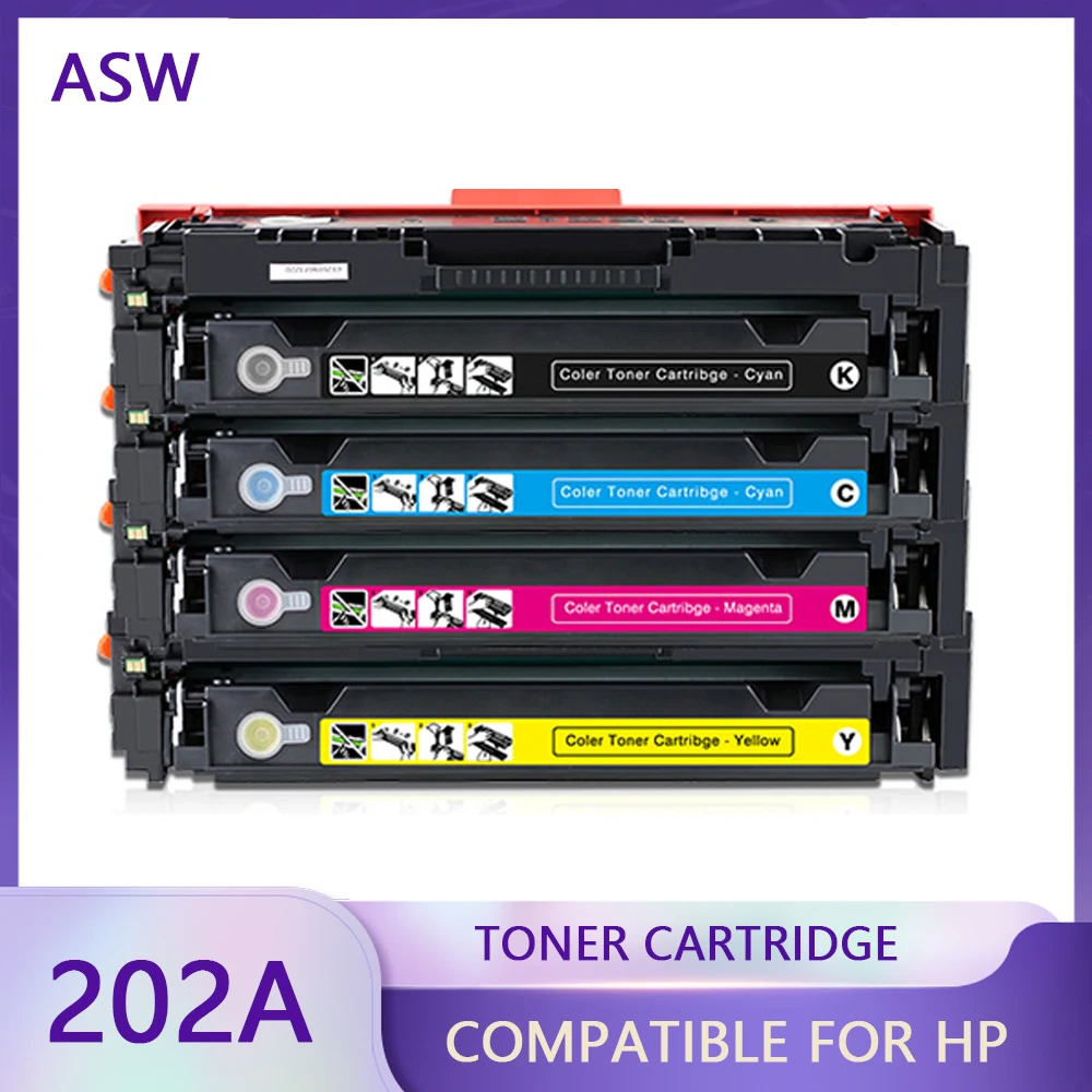 

4PK Compatible 202a CF500A Color Toner Cartridge For HP Color LaserJet Pro M254 M254dw 254nw MFP M281cdw 281fdn 280 280nw