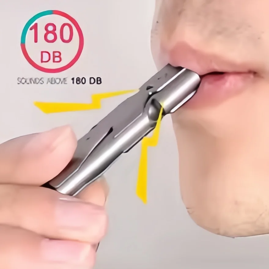 שריקת חיים עם מחזיק מפתחות - שריקת חירום לטיולים בחוץ / הליכה, אזעקת בטיחות חזקה עם עיצוב צינור כפול