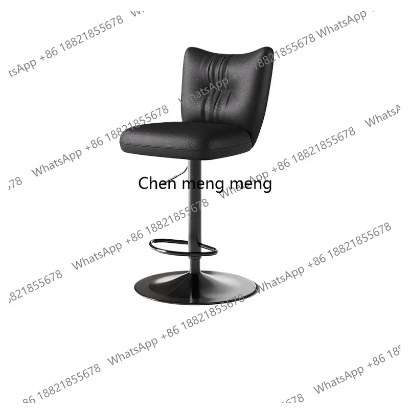 Counterclockwise Adjustable High Stool Home Backrest Stool Cashier Island Counter Rotating Bar Stool