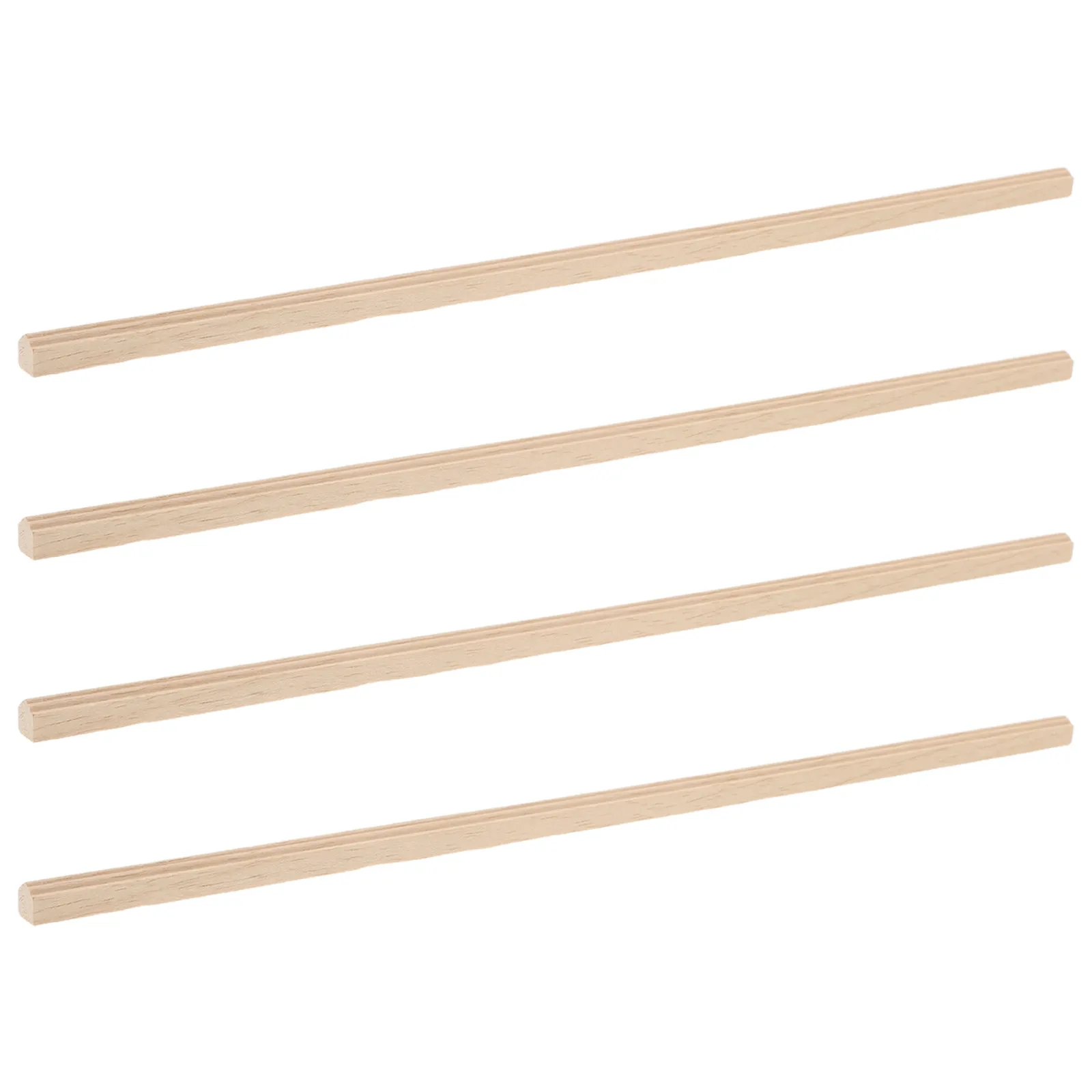

4Pcs Mini Wood Trim Skirting Board Decorative Wall Molding Unfinished Wooden Strips 30Cm for DIY Miniature House Furniture