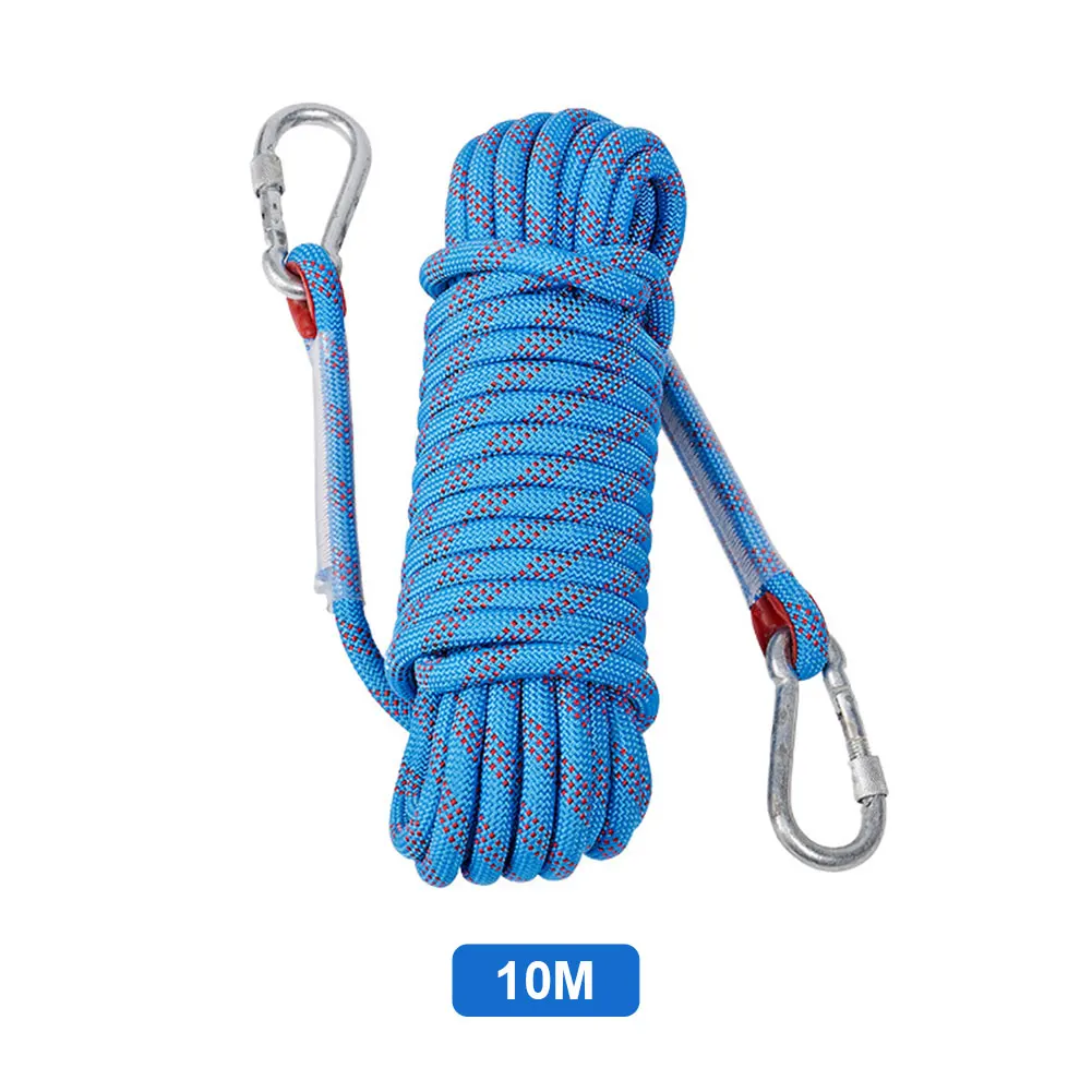 10mm Rock Climbing Rope 10m Outdoor Static Rapelling Rope Climbing Emergency Rope for Fire Escape Car Rescue