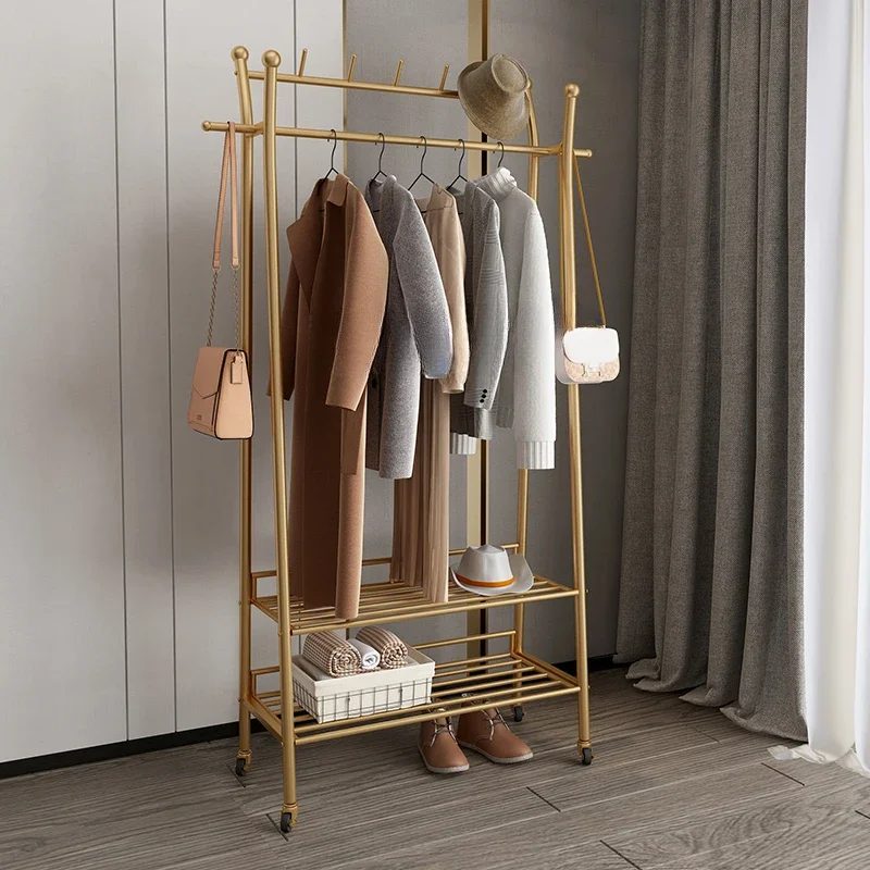 Perchero dorado desmontable minimalista para niños, Perchero de pie para ropa de tubo Industrial, Perchero para el hogar, venta de regalos