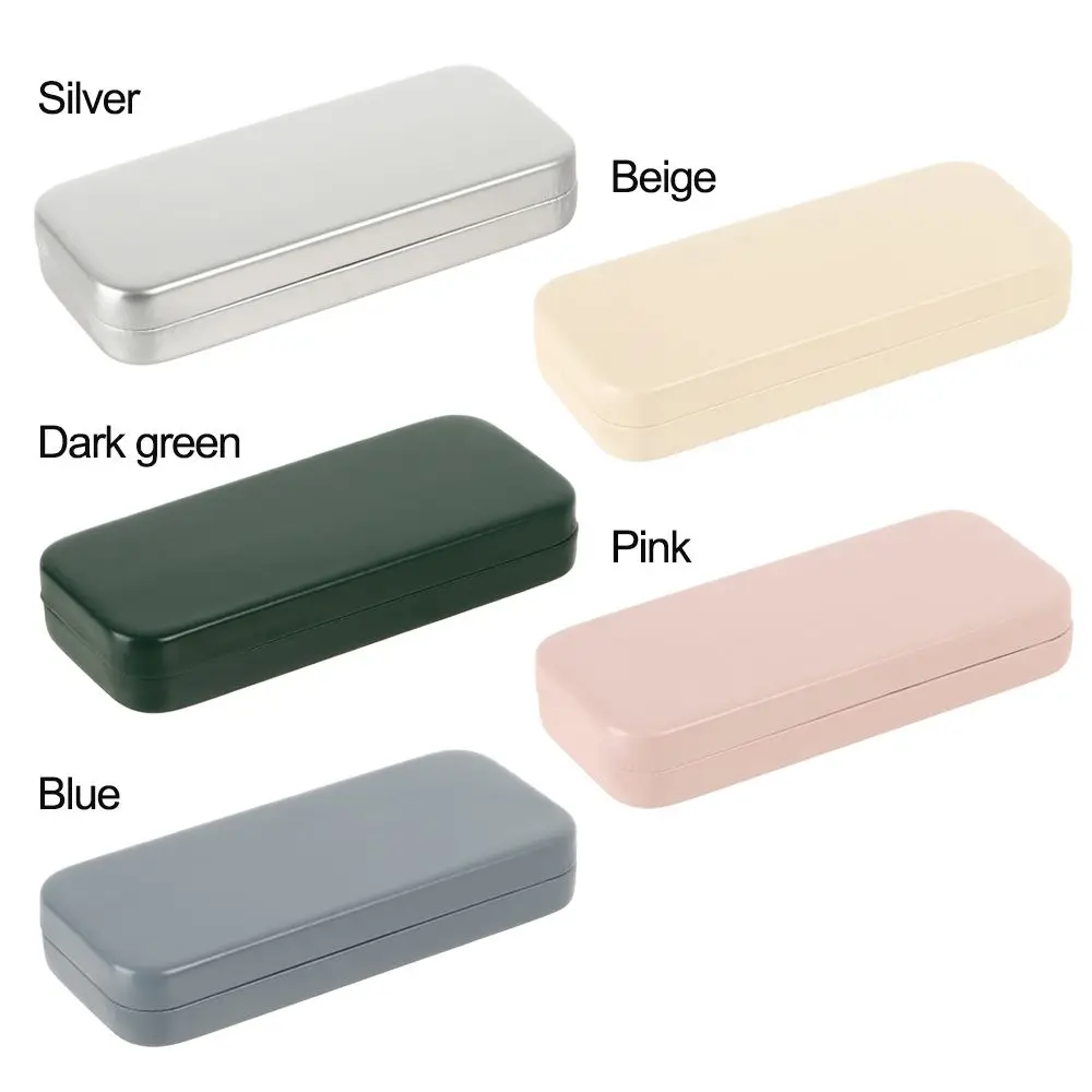 Anti-Fall Simplicity Solid Color Compressive Case Glasses Storage Glasses Box Tin Box