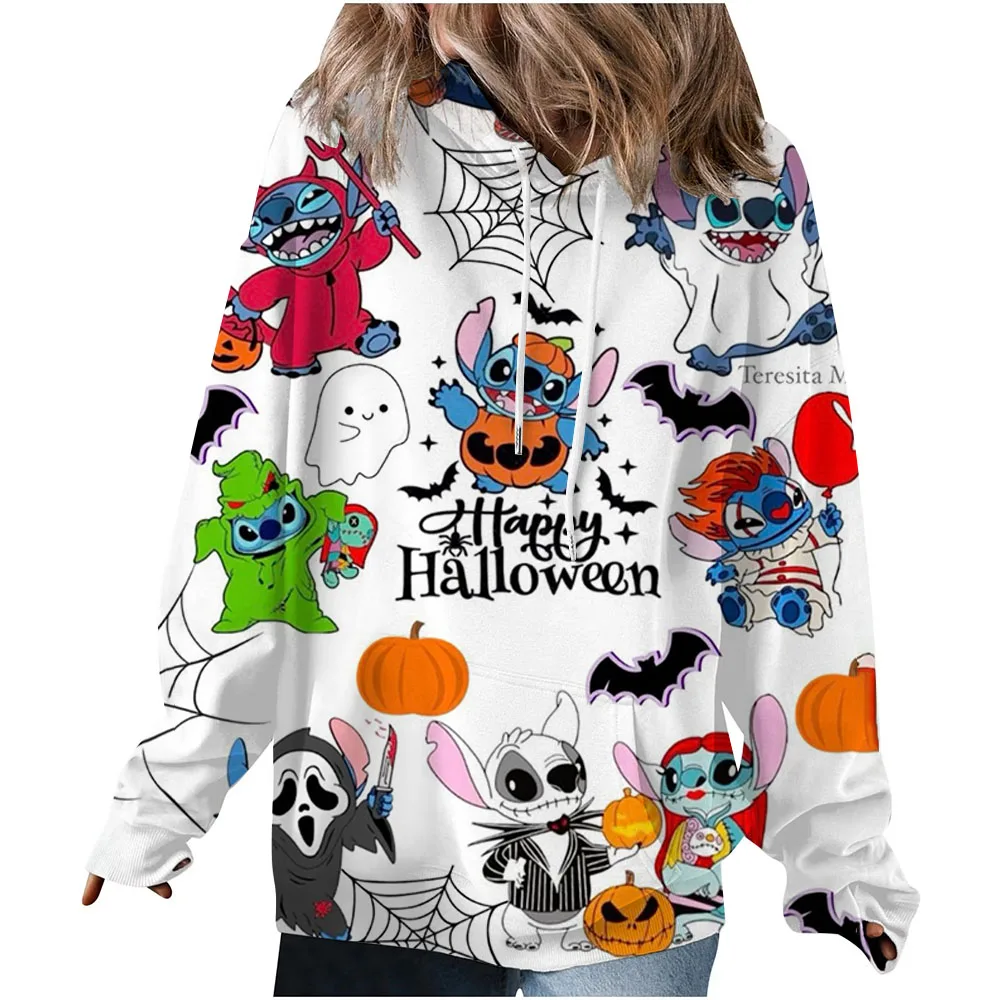 جديد 2026 ديزني ستيتش نمط المرأة هوديي الخريف/الشتاء المرأة عادية البلوز البلوز الملابس هوديي الشارع المتضخم #1