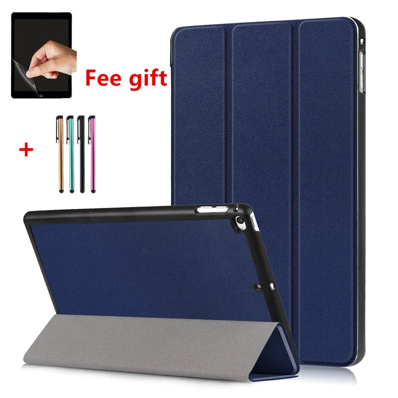 

New Ultra Slim Solid Cover Case for iPad Mini 5 2019 mini 4 Case tri-fold PU Leather Stand Smart Case Cover for iPad Mini 5 +pen