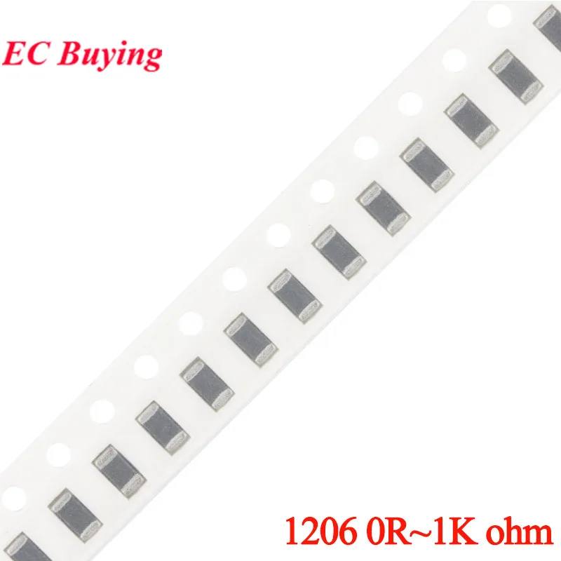 100Pcs/lot 1206 3216 SMD SMT Chip Magnetic Beads 0R~1K ohm 60R 80R 100R 120R 220R 300R 400R 600R 1000R  25% Tolerance