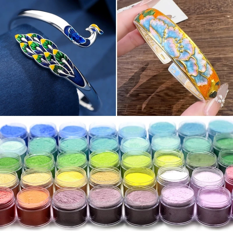 

12/24 цвета/набор, 30 г, серебряная основа с высокотемпературной эмалированной пудрой, глазурь, сделай сам, ювелирные изделия из чистого серебра, украшенная цветная глазурь