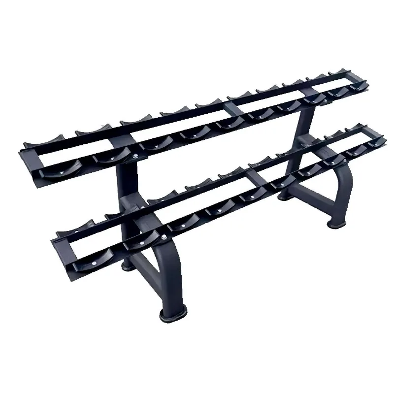 

2 Layers Dumbbell Rack For Gym Storage, Heavy Duty Steel Frame Organizer Stand For Indoor Fitness Room Daily Arrangement