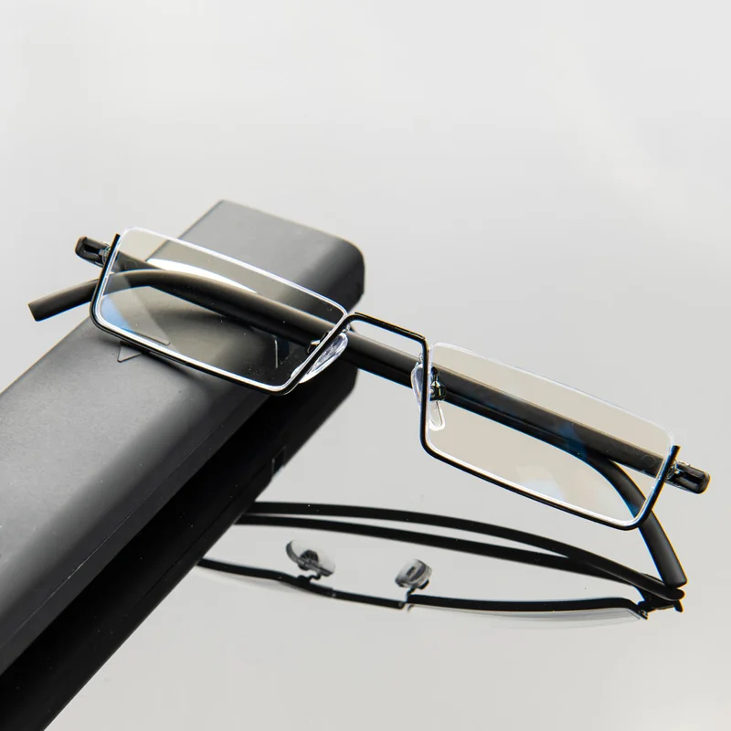 Unisex Anti-blue light reading glasses half-rim high-grade pen holder Metal Square reading glasses TR90 glasses Lenses +0 +400