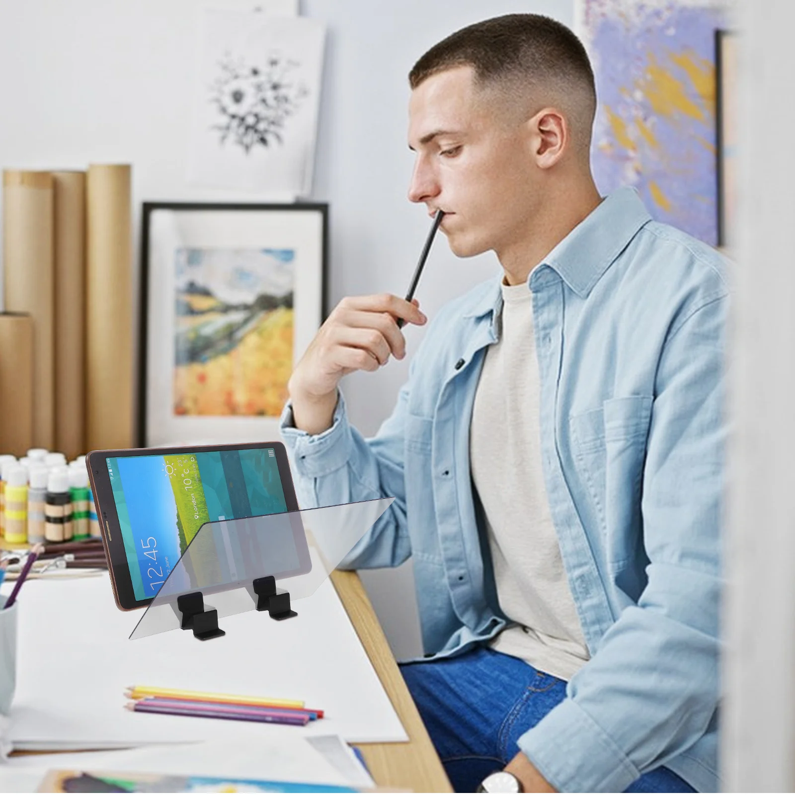 لوحة نسخ تتبع الإسقاط بزاوية قابلة للتعديل ضوء رسم محمول للرسم أداة فنية محمولة للتدريس #1