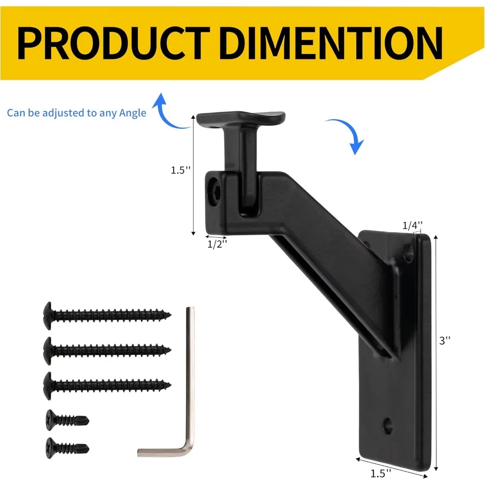 Roestvrijstalen leunenset voor binnen en buiten, moderne aluminium staafset, 1,4 diameter, verstelbare beugels voor trappen