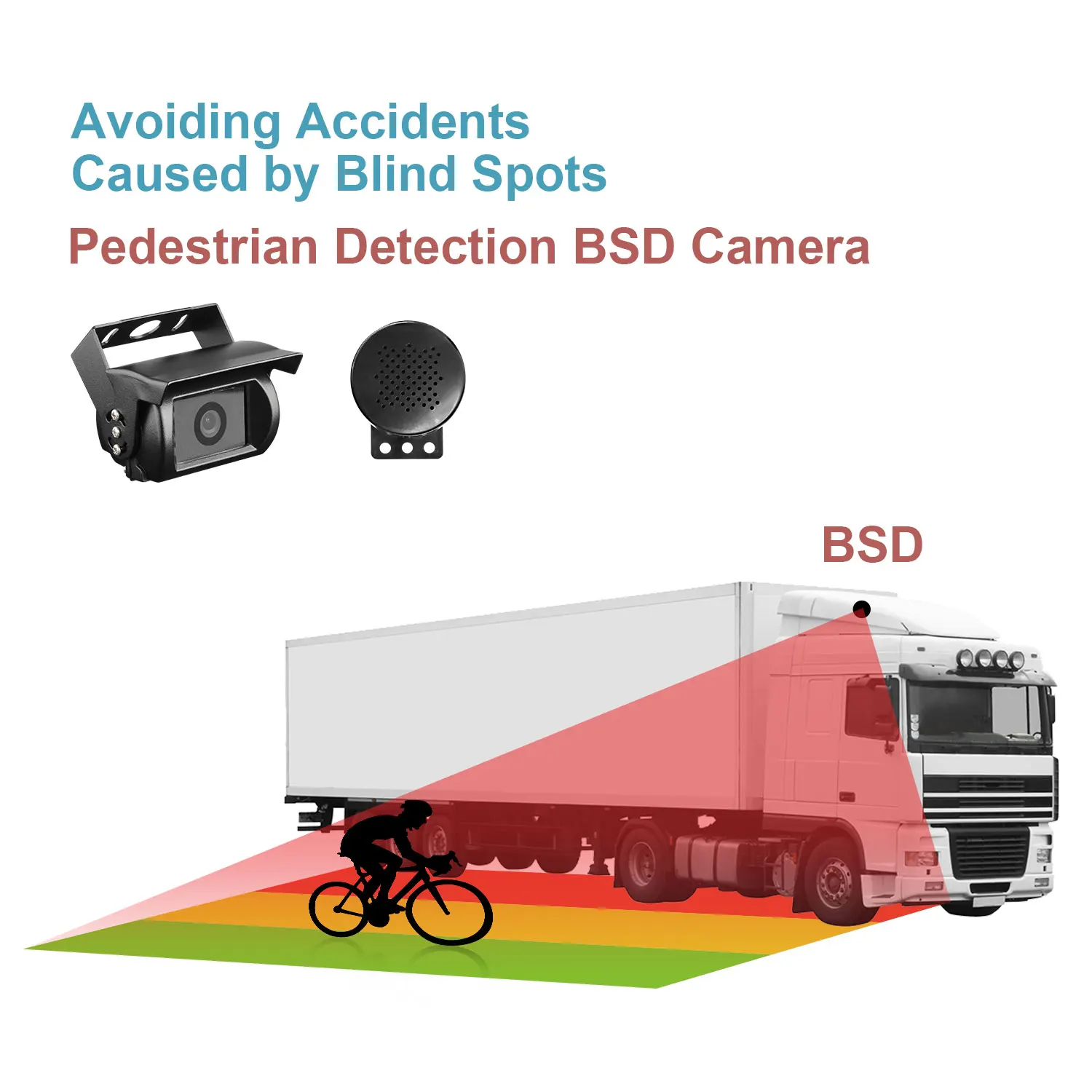 720P AHD Waterproof Rear BSD Blind Spot AI Monitoring System Voice Prompts Blind Spot Detection Camera  For Truck Forlift