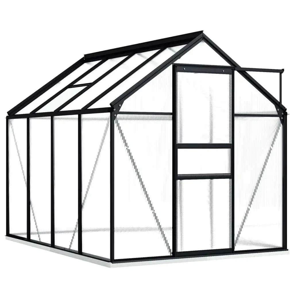 51.1 ft Anthracite Aluminum Greenhouse with Base Frame - Durable & Stylish Outdoor Gardening Solution