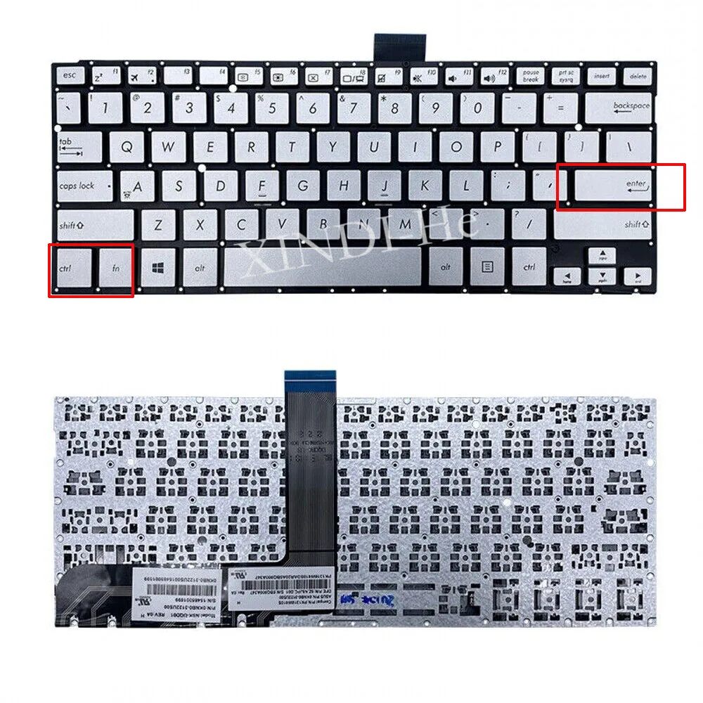 US Keyboard for ASUS TP301U TP301UA  TP300L Q303U Q304U Q303UA Q304UA-BHI5T11 Q304UA-BBI5T10 Silver