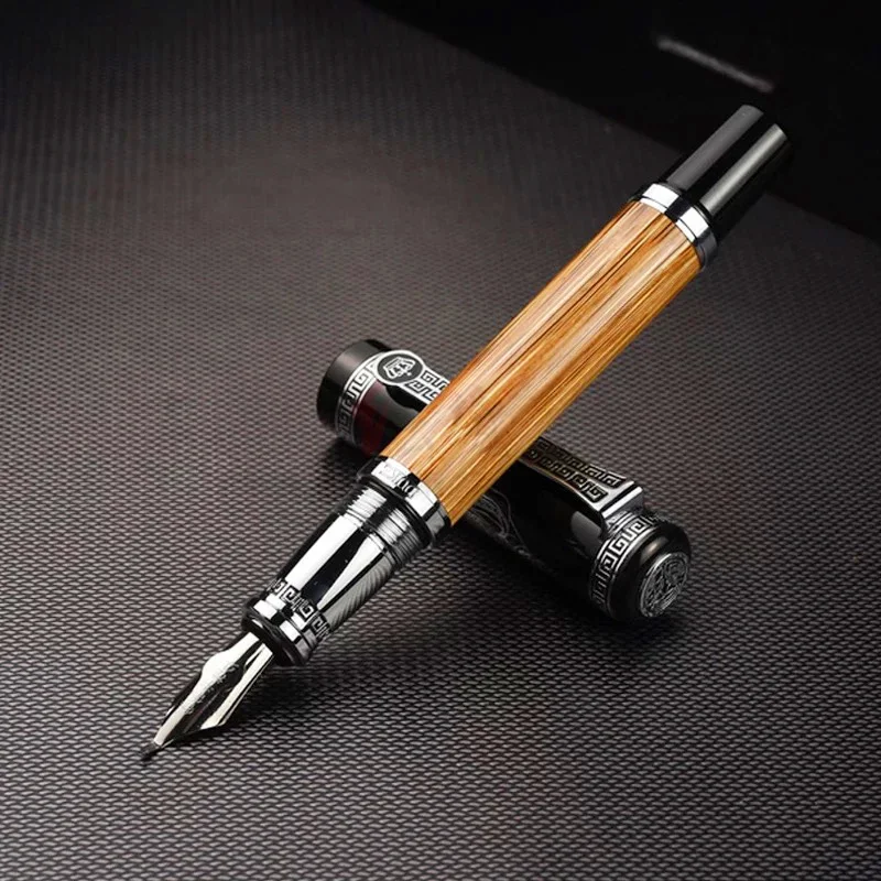 Duke 0,7 klassische natürliche Bambus Holz Metall Füll federhalter Kalligraphie Stift gebogen Feder Iridium 1,2mm-mm für Büro Geschenk