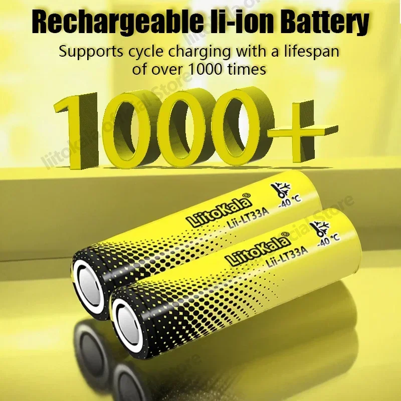 2PCS LiitoKala Lii-LT33A 18650 3300mah 3.7V Rechargeable Battery for -40° Low-temperature battery